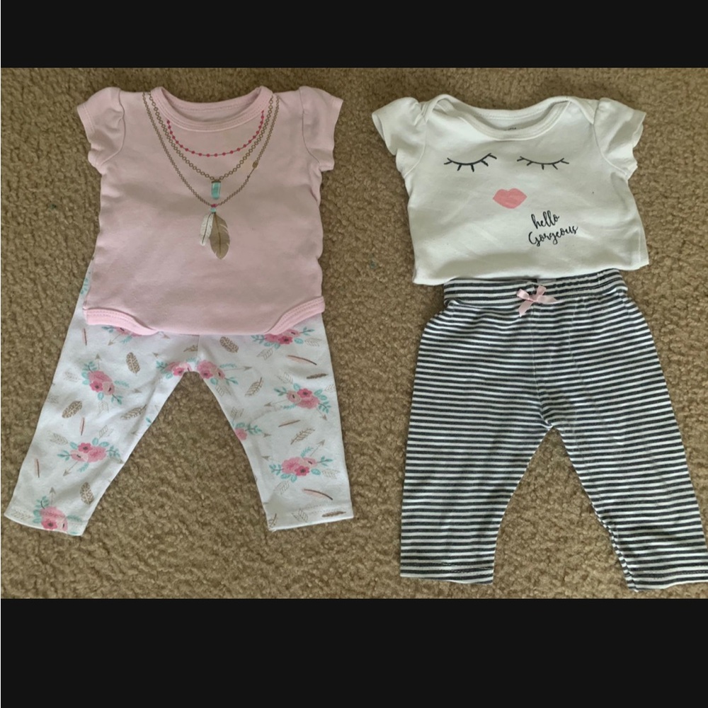 Little Treasures Girls 2 - Piece Sets X2 3-6 months